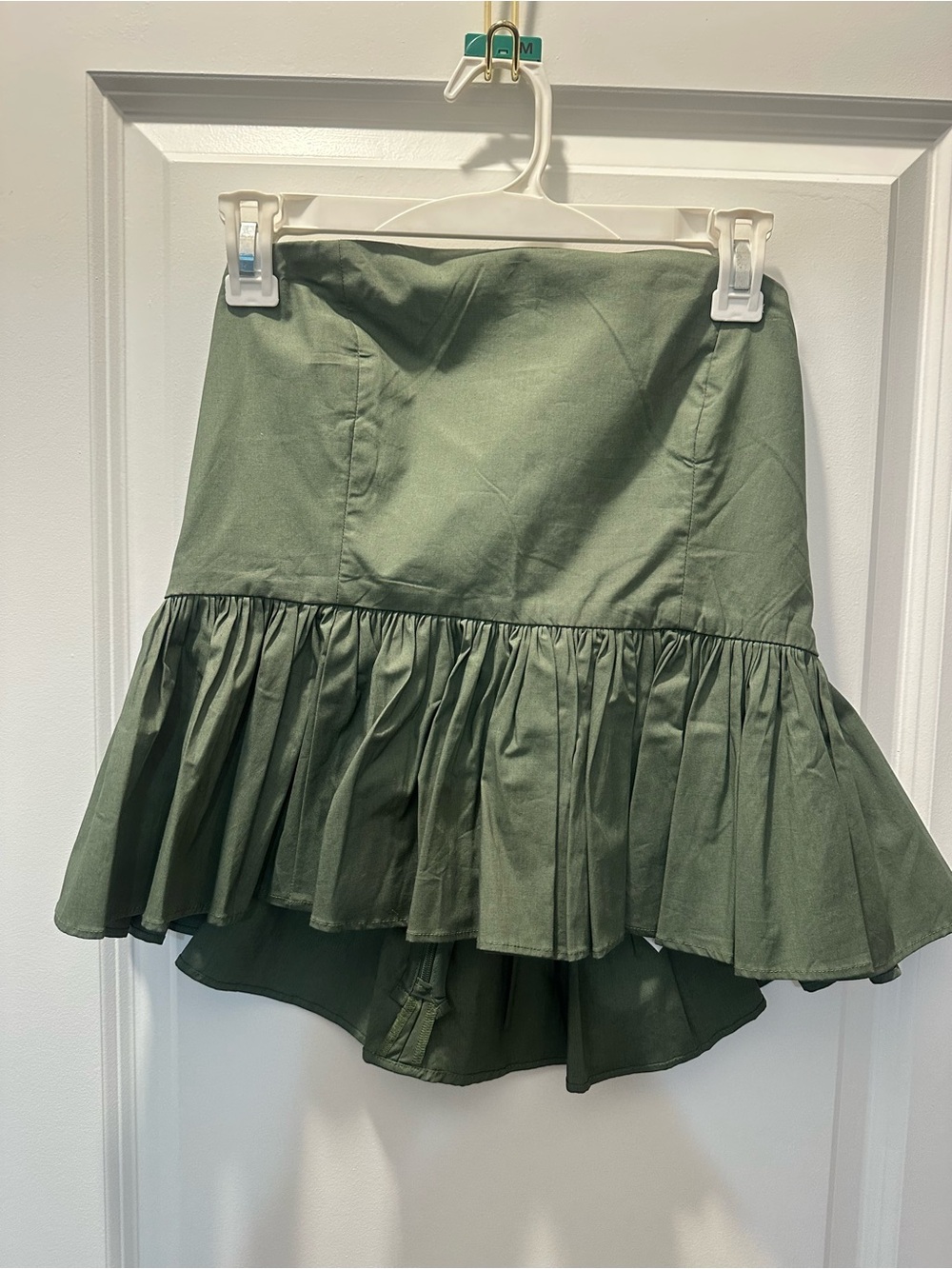 NWT J.Crew Strapless Green Peplum Top size 10